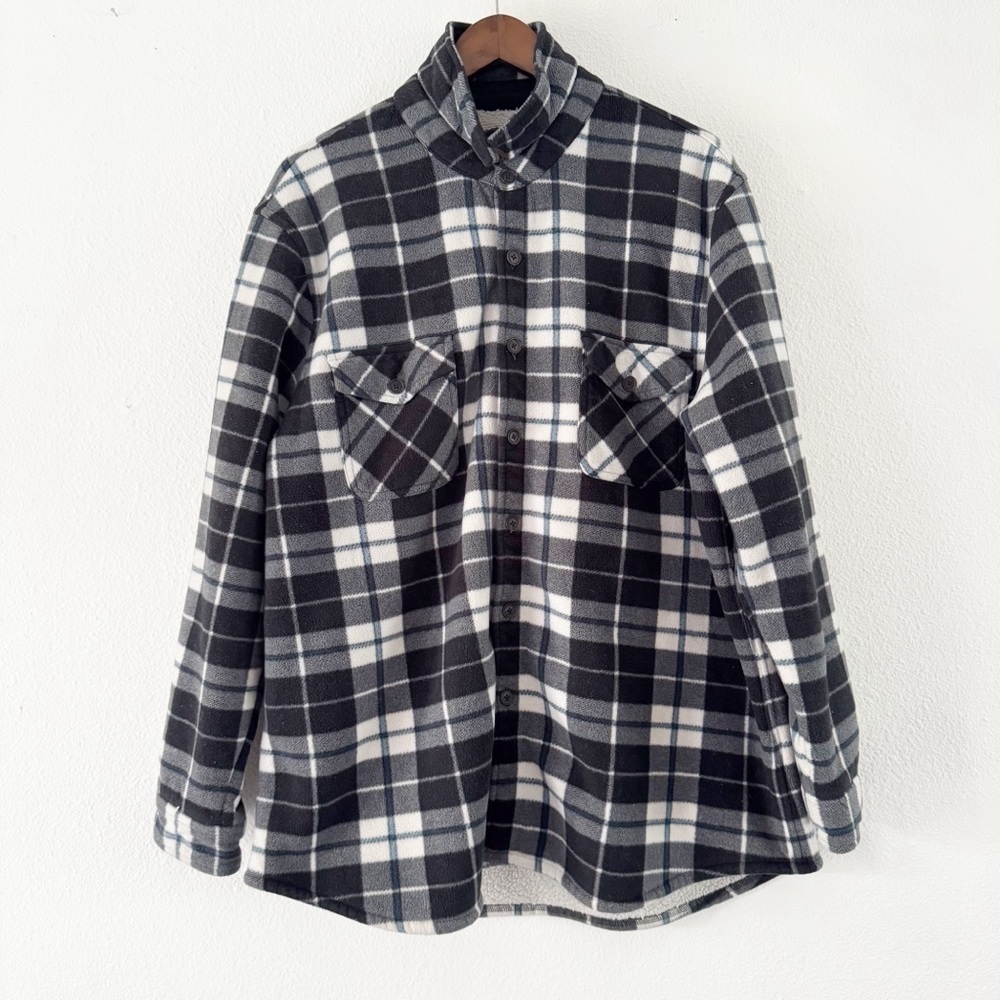 Freedom Foundry Plaid Ultra Soft Fleece Button Up Sherpa Lined Button Up XL